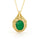 2.52 Cts Emerald and White Diamond Pendant in Yellow Gold Plated Sterling Silver