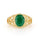 2.31 Cts Emerald and White Diamond Ring in Yellow Gold Plated Sterling Silver