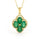 2.70 Cts Emerald and White Diamond Pendant in Yellow Gold Plated Sterling Silver