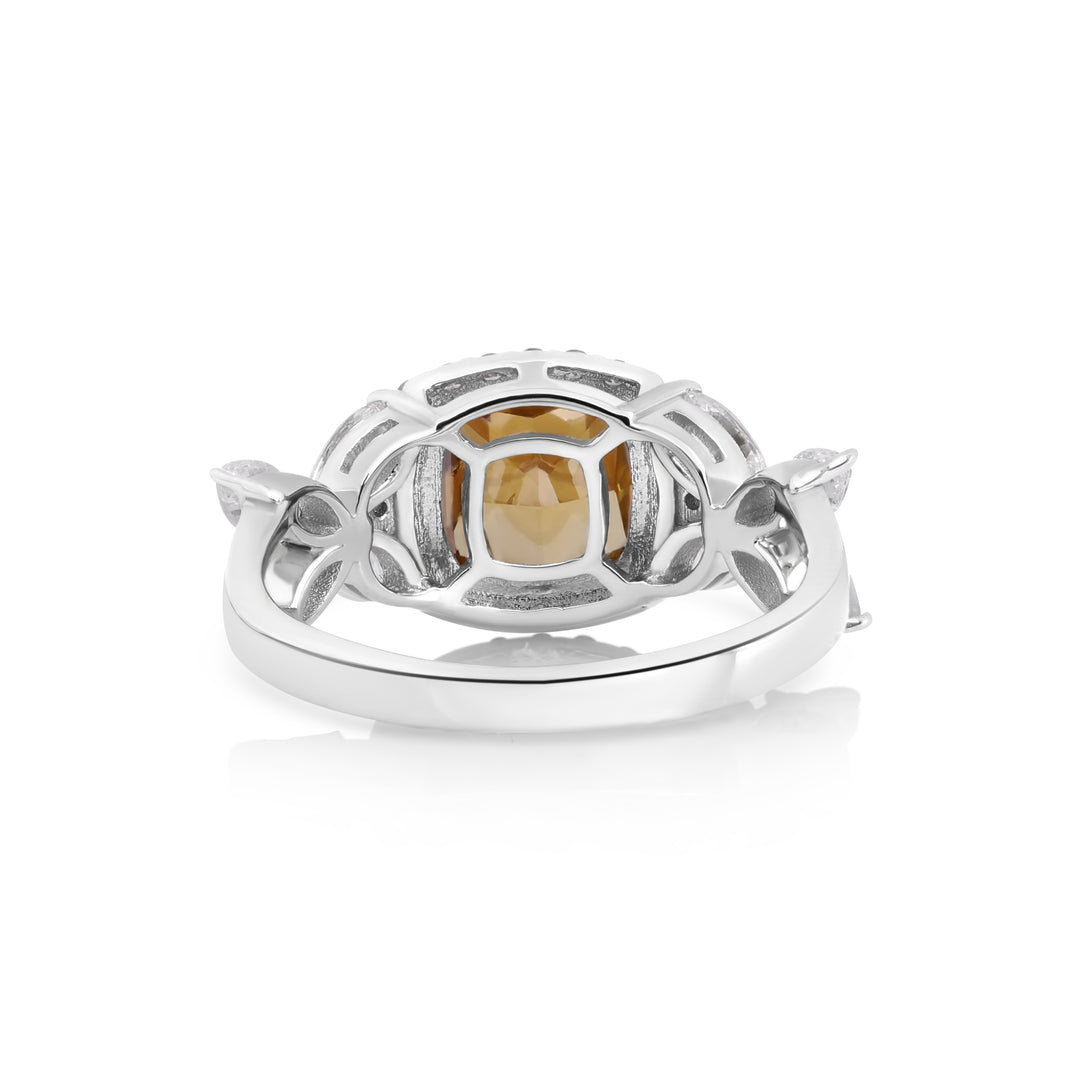2.27 Cts Brown Diamond and White Diamond Ring in 14K White Gold