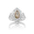 1.52 Cts Fancy Color Diamond and White Diamond Ring in 14K White Gold