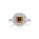 1.54 Cts Brown Diamond and White Diamond Ring in 14K White Gold