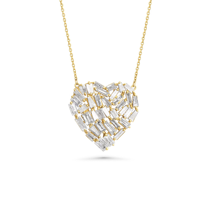 2.64 Cts White Diamond Necklace in 14K Yellow Gold