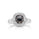 2.29 Cts Grey Diamond and White Diamond Ring in 14K White Gold