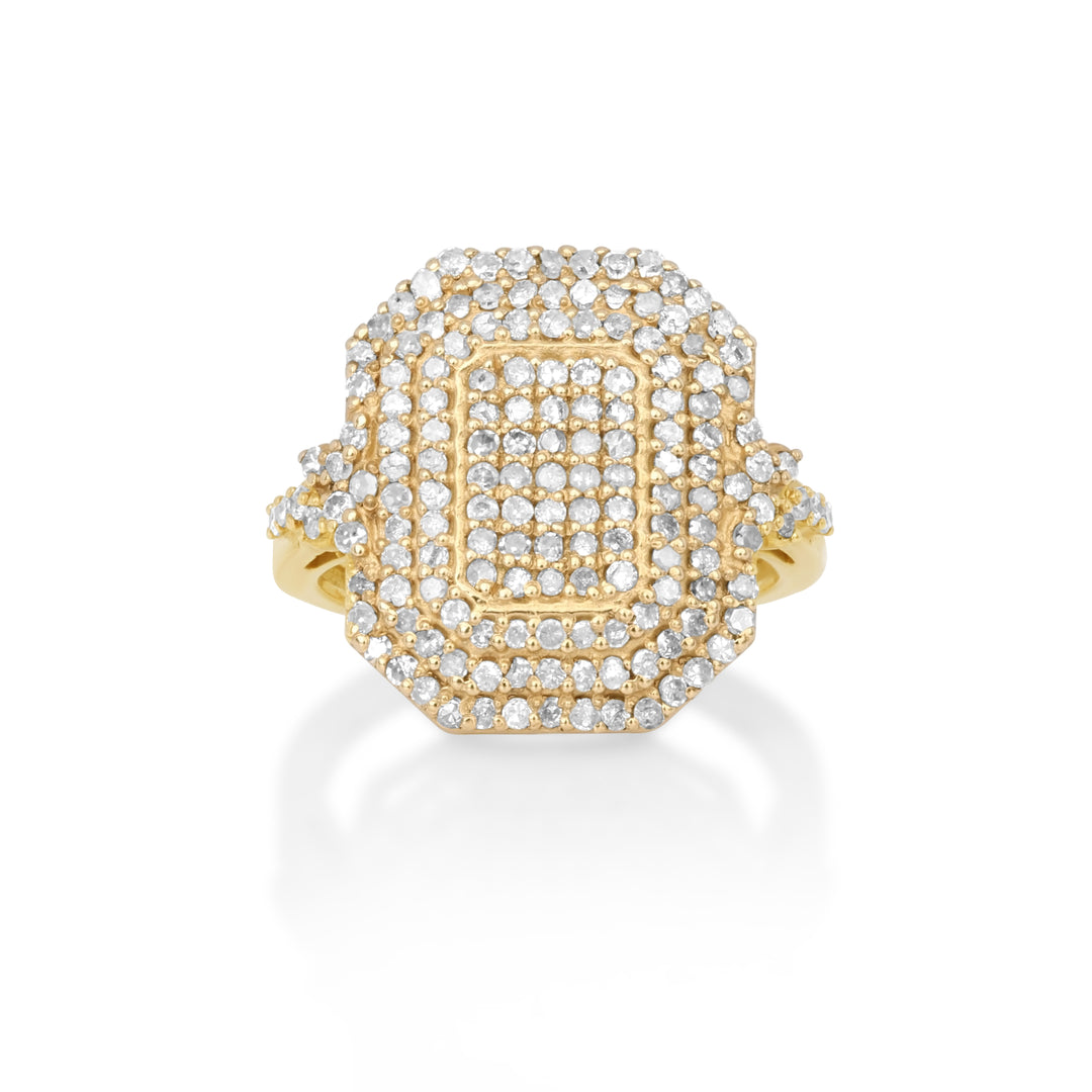1.26 Cts White Diamond Ring in 14K Yellow Gold