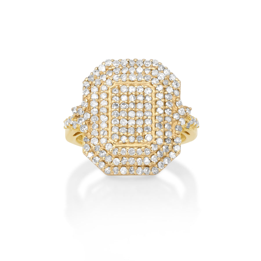 1.26 Cts White Diamond Ring in 14K Yellow Gold