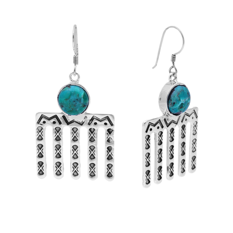 7.25 Cts Turquoise Earring in 925