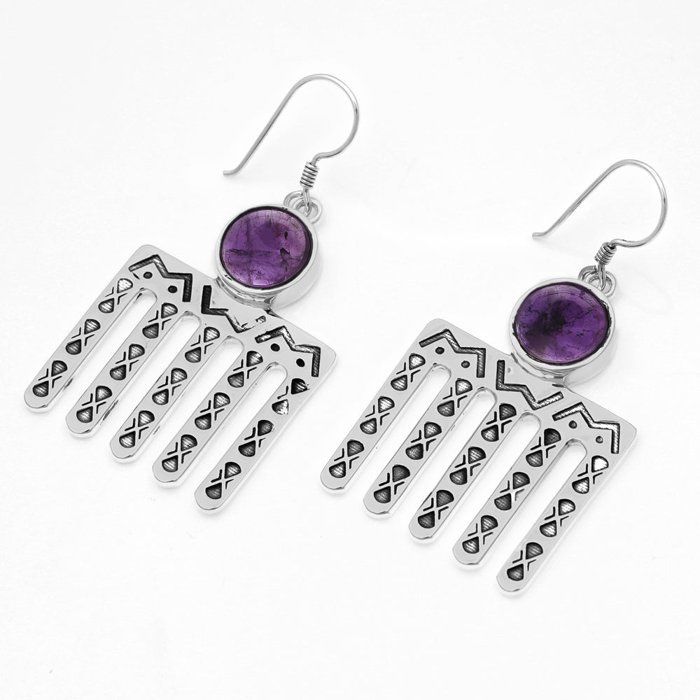 8.96 Cts African Amethyst Earring in 925