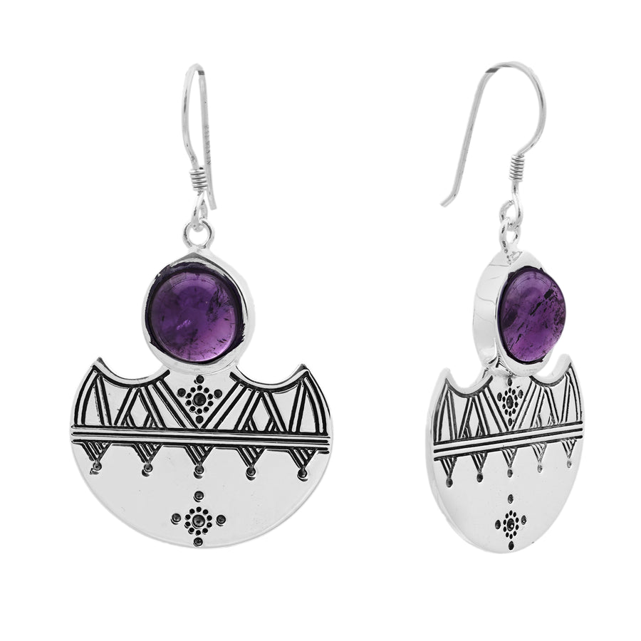 8.96 Cts African Amethyst Earring in 925