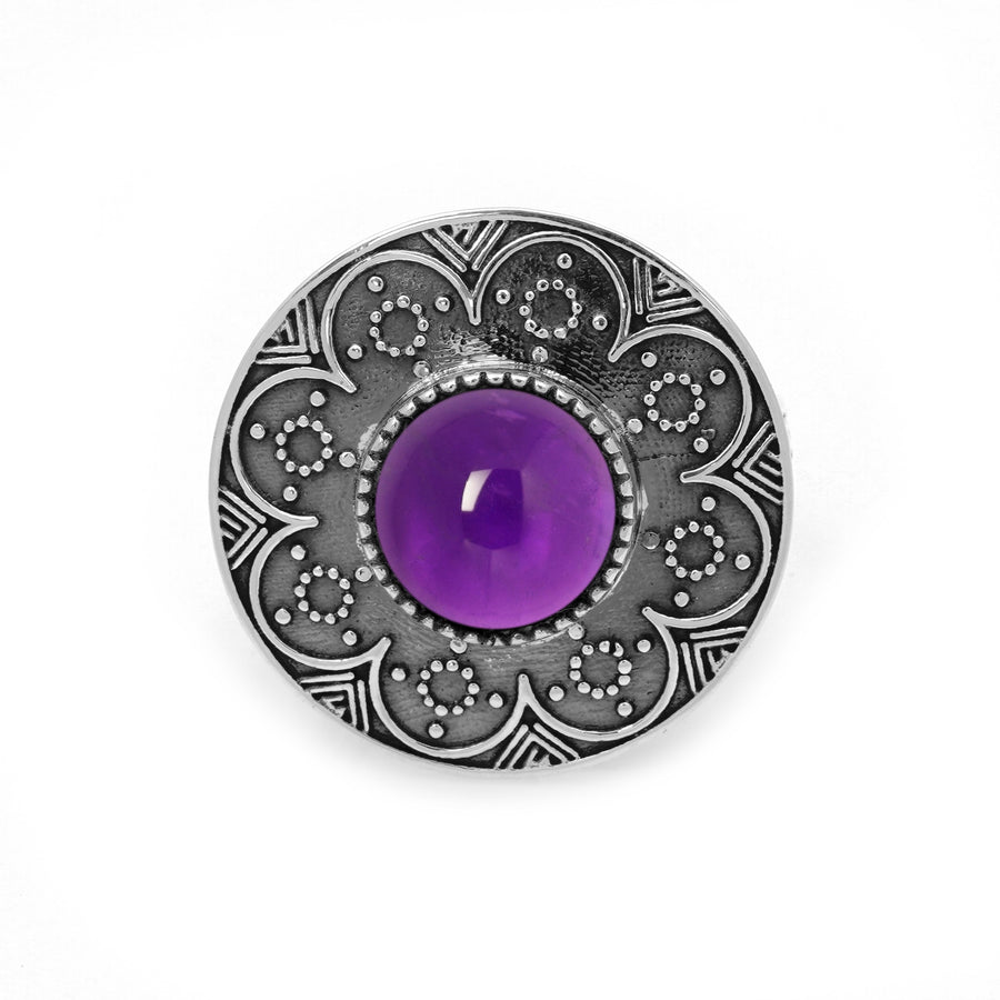 4.45 Cts African Amethyst Ring in 925