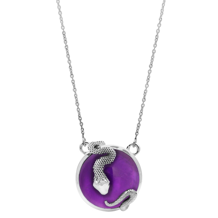 37.95 Cts African Amethyst Necklace in 925