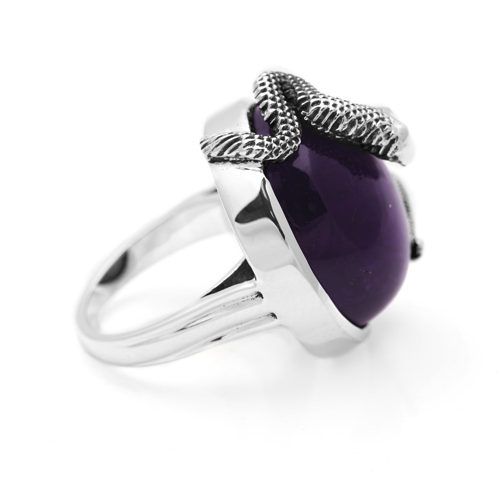 44.15 Cts African Amethyst Ring in 925