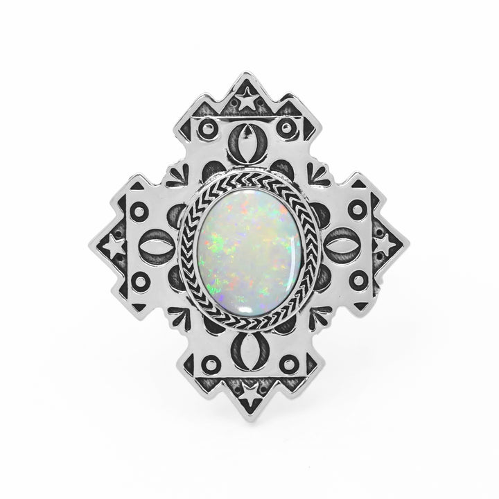 5.00 Cts White Opal Ring in 925