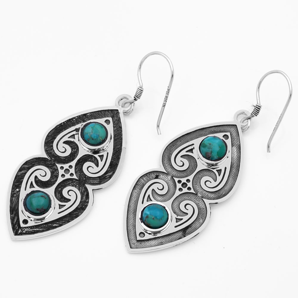 4.00 Cts Turquoise Earring in 925