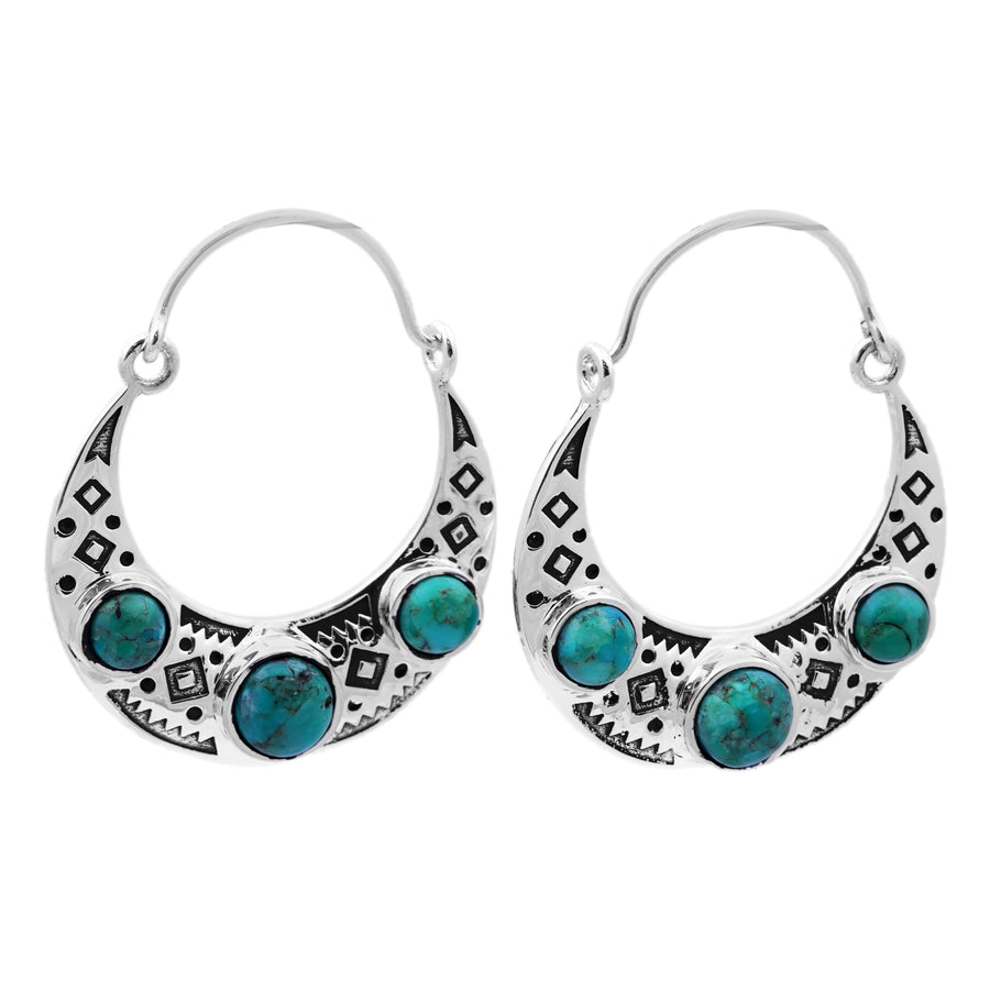 11.40 Cts Turquoise Earring in 925