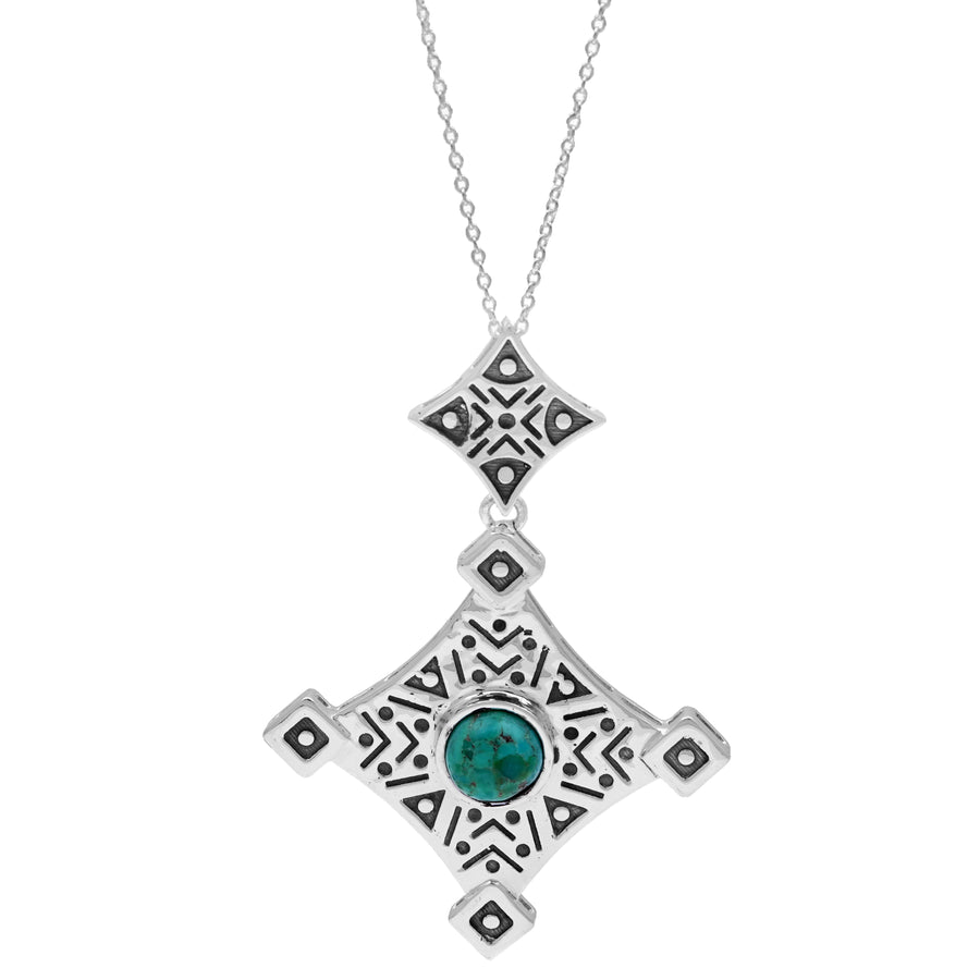 3.00 Cts Turquoise pendant in 925