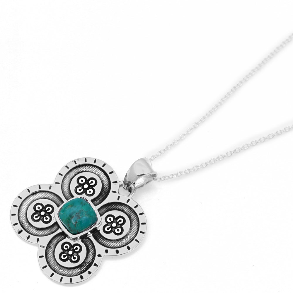 2.24 Cts Turquoise Pendant in 925