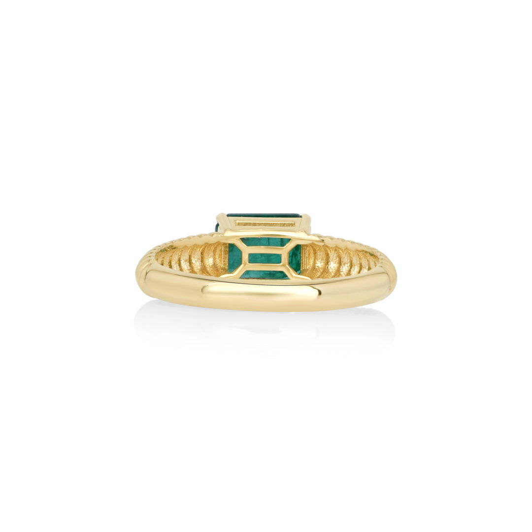1.43 Cts Emerald Ring in 14K Yellow Gold