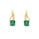 2.89 Cts Emerald and White Diamond Earring in 14K Yellow Gold