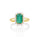 1.75 Cts Emerald and White Diamond Ring in 14K Yellow Gold