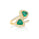1.49 Cts Emerald and White Diamond Ring in 14K Yellow Gold