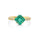 2.01 Cts Emerald and White Diamond Ring in 14K Yellow Gold