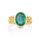 2.9 Cts Emerald and White Diamond Ring in 14K Yellow Gold
