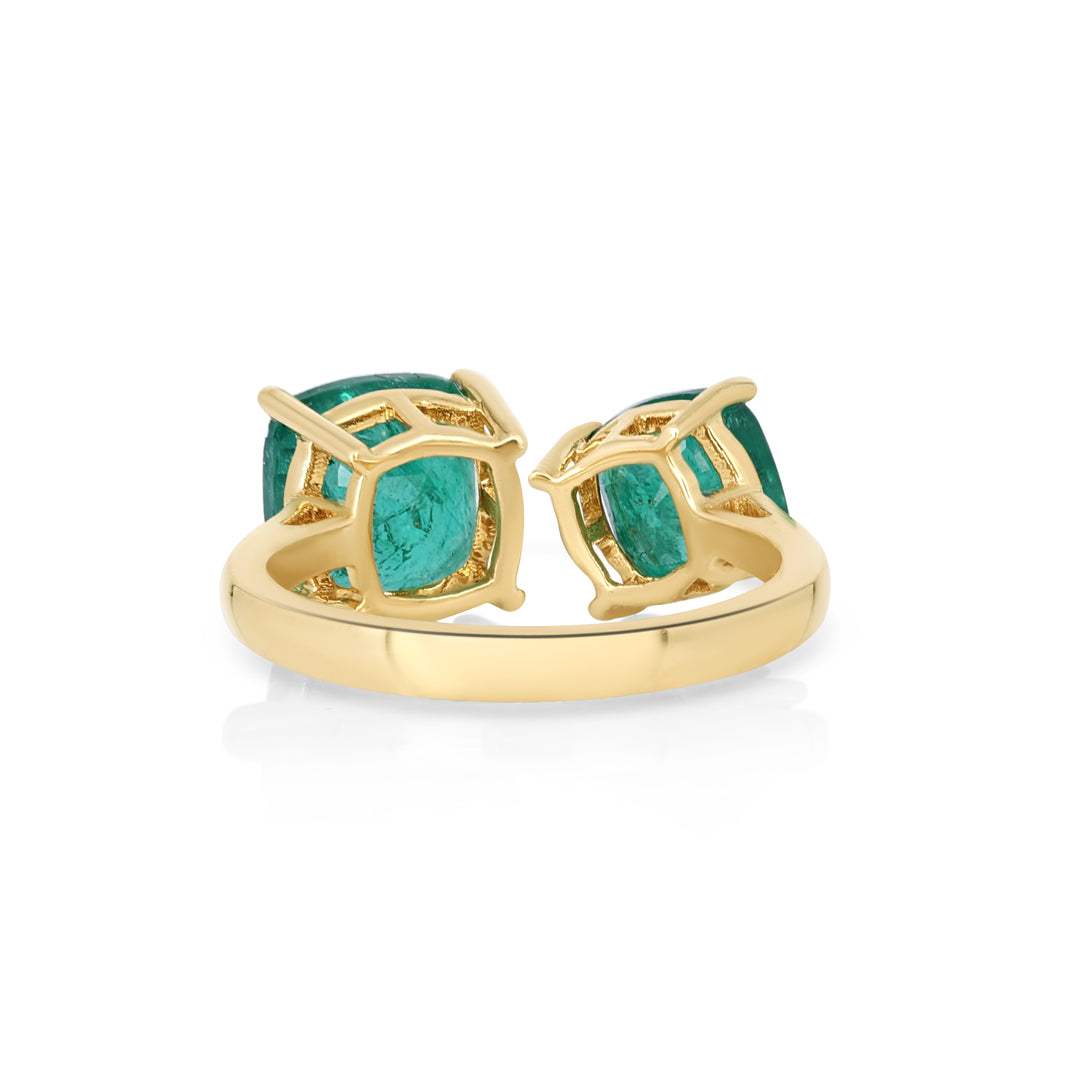 4.55 Cts Emerald Ring in 14K Yellow Gold