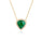 3.53 Cts Emerald and White Diamond Necklace in 14K Yellow Gold