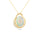 6.64 Cts White Opal and White Diamond Pendant in 14K Yellow Gold