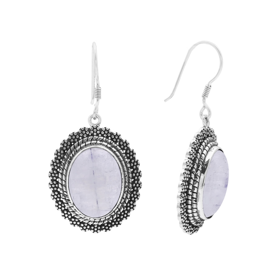 20.55 Cts Rainbow Moonstone Earring in 925