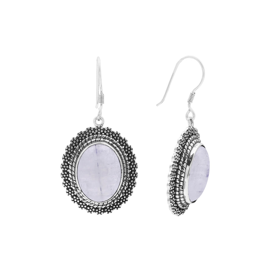 20.55 Cts Rainbow Moonstone Earring in 925