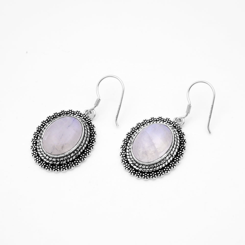 20.55 Cts Rainbow Moonstone Earring in 925