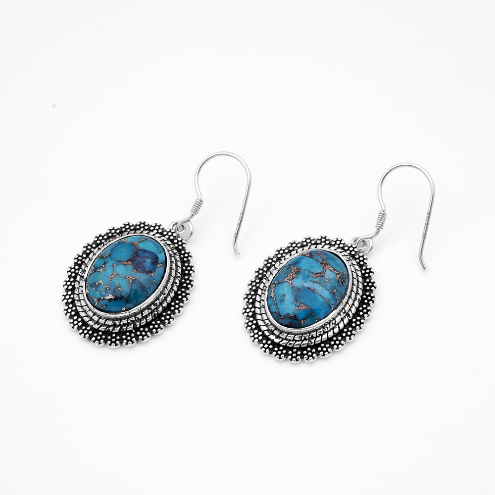 12.40 Cts Turquoise Earring in 925