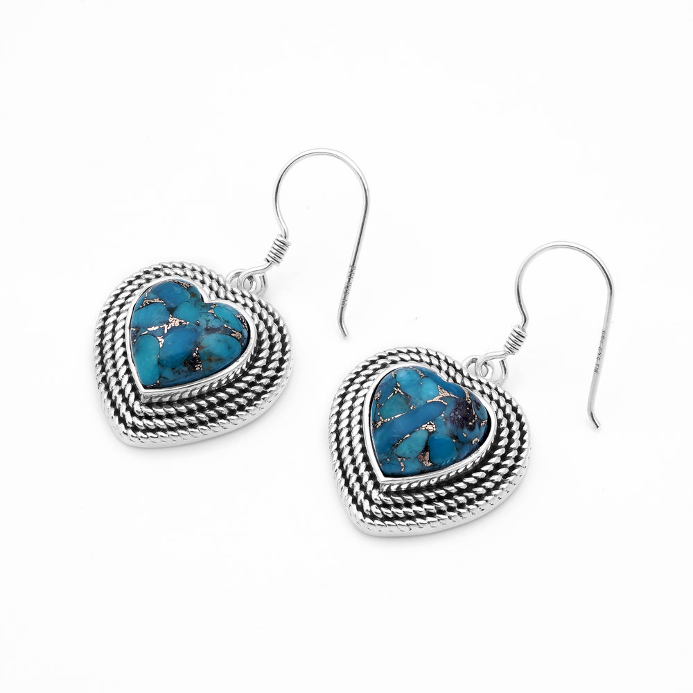 10.25 Cts Turquoise Earring in 925