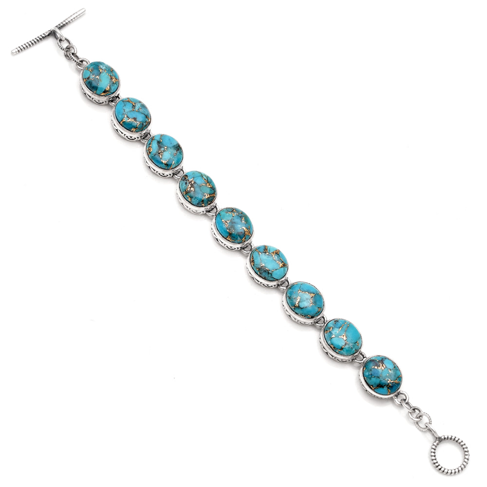 56.50 Cts Turquoise Bracelet in 925