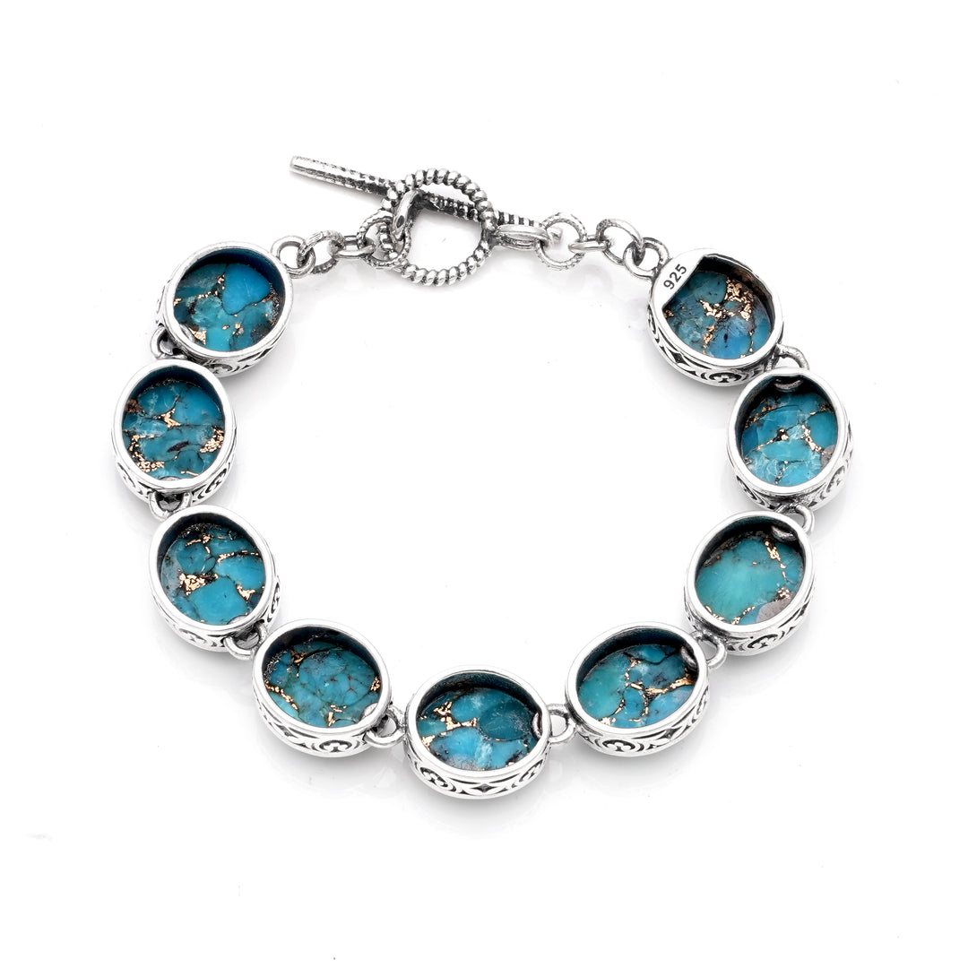 56.50 Cts Turquoise Bracelet in 925