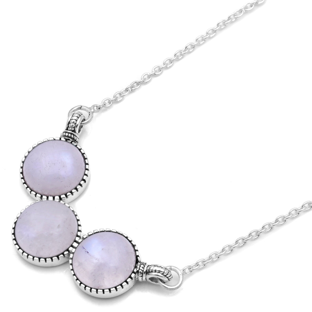 23.85 Cts Rainbow Moonstone Necklace in 925