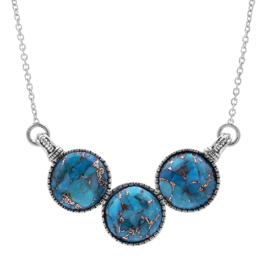 14.75 Cts Turquoise Necklace in 925