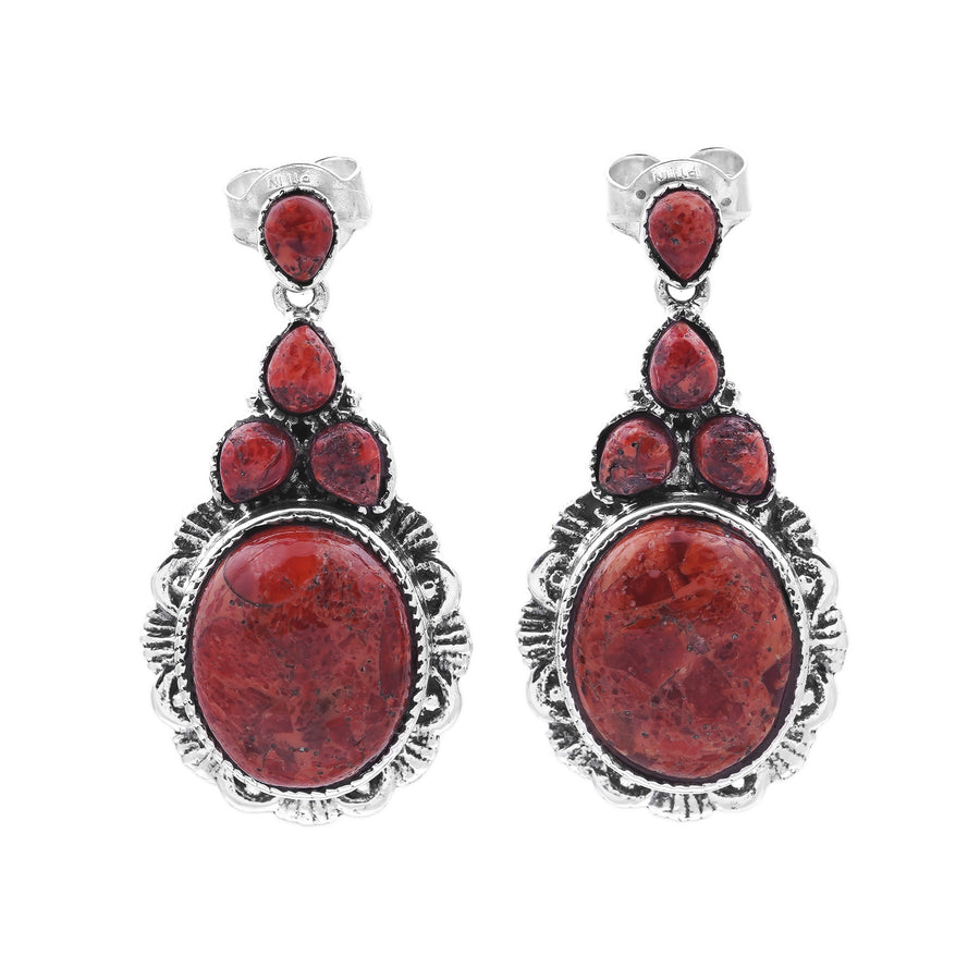 5.7 Ctw Coral Earring in 925