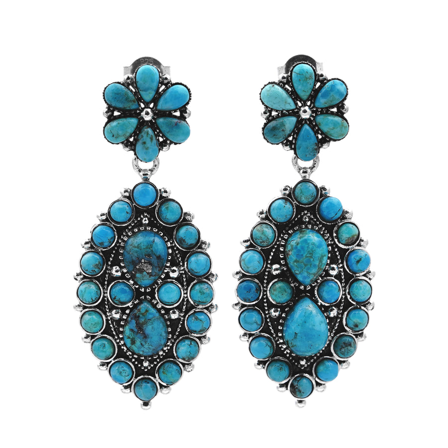 13.2 Ctw Turquoise Earring in 925