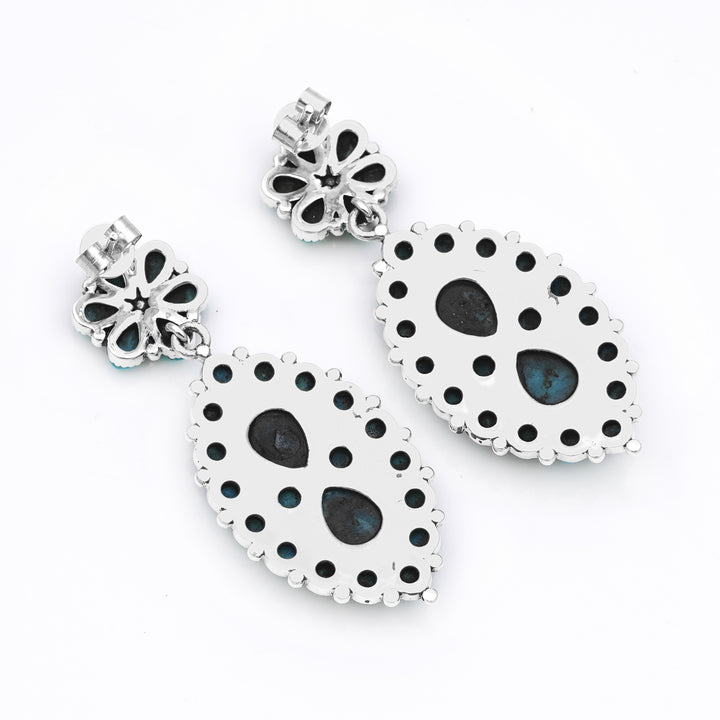 13.2 Ctw Turquoise Earring in 925