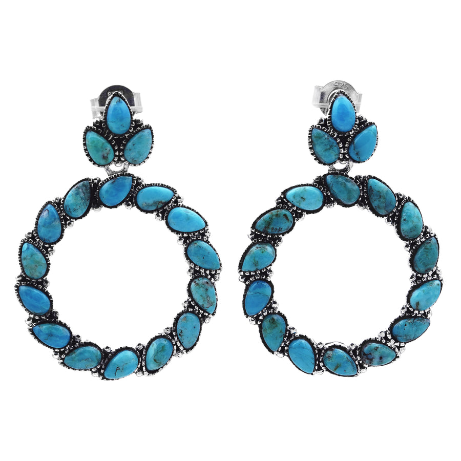 8.4 Ctw Turquoise Earring in 925
