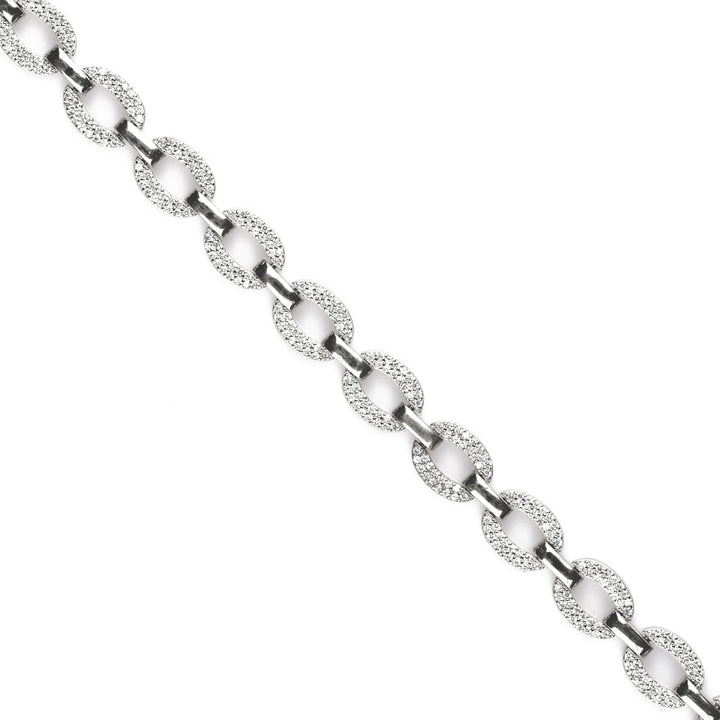 0.94 Cts Cubic Zirconia Link Bracelet In 925 Sterling Silver
