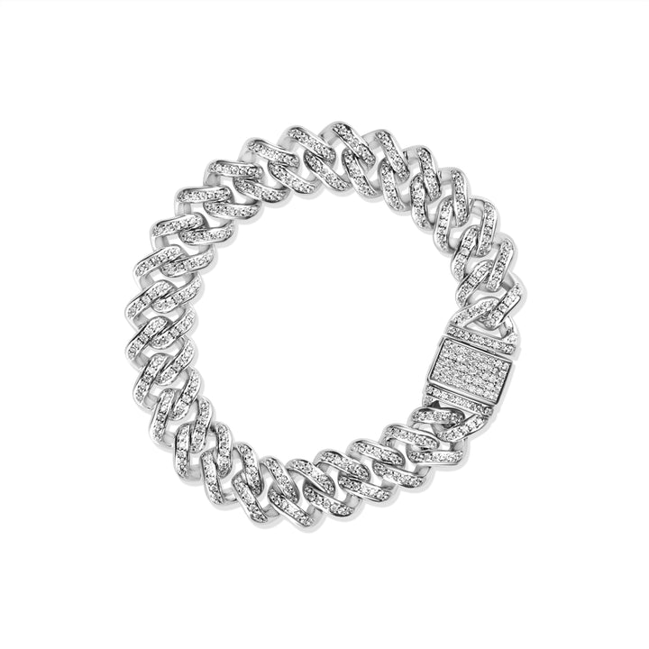 1.35 Cts Cubic Zirconia Link Bracelet In 925 Sterling Silver