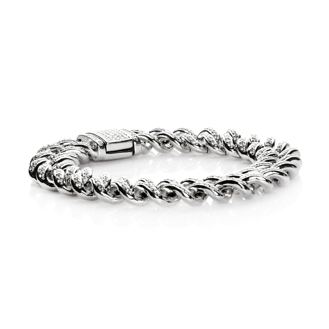 1.35 Cts Cubic Zirconia Link Bracelet In 925 Sterling Silver