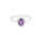 0.45 Cts Amethyst and White Diamond Ring in 14K White Gold