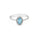 0.56 Cts Blue Topaz and  White Diamond Ring in 14K White Gold