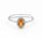 0.61 Cts Citrine and White Diamond Ring in 14K White Gold