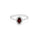 0.60 Cts Garnet and White Diamond Ring in 14K White Gold